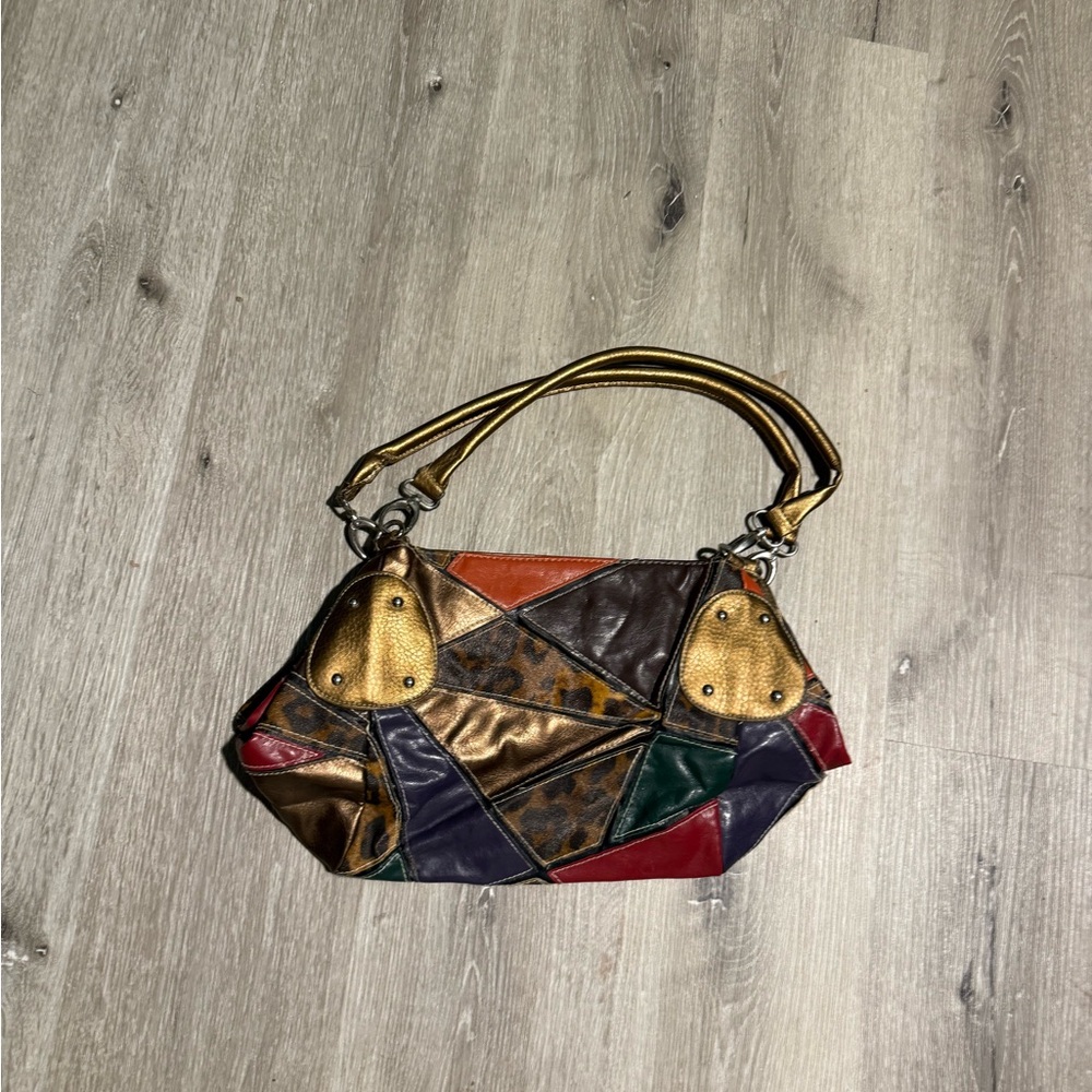 Multicolor Patchwork Shoulder Bag - image 2